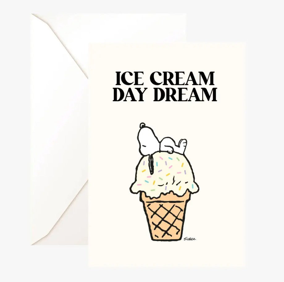 Carte double avec enveloppe - Snoopy - Ice cream Day dream