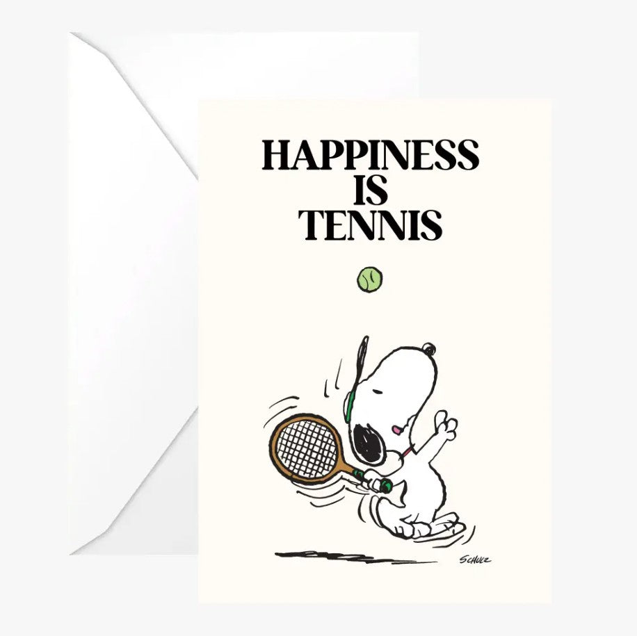 Carte double avec enveloppe - Snoopy - Happiness is Tennis