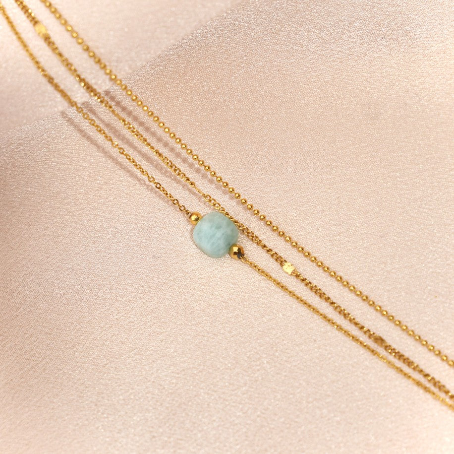 Bracelet chaine fine - Amazonite