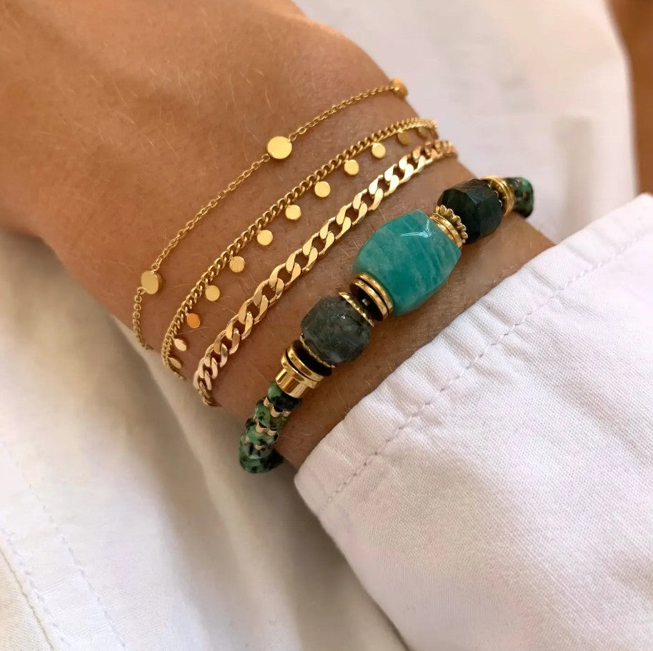 Bracelet acier inoxydable chaine fine ronds