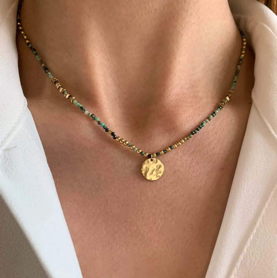 Collier pierres naturelles - Turquoise africaine