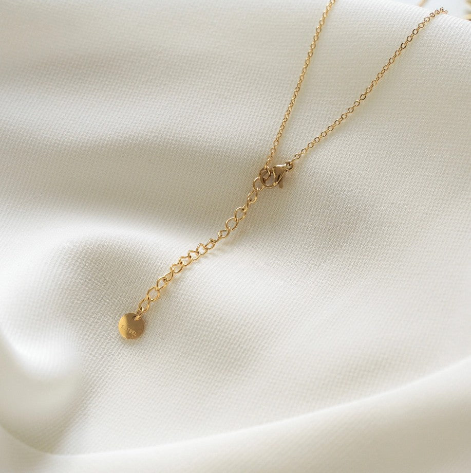 Collier acier inoxydable et perles - Tourmaline