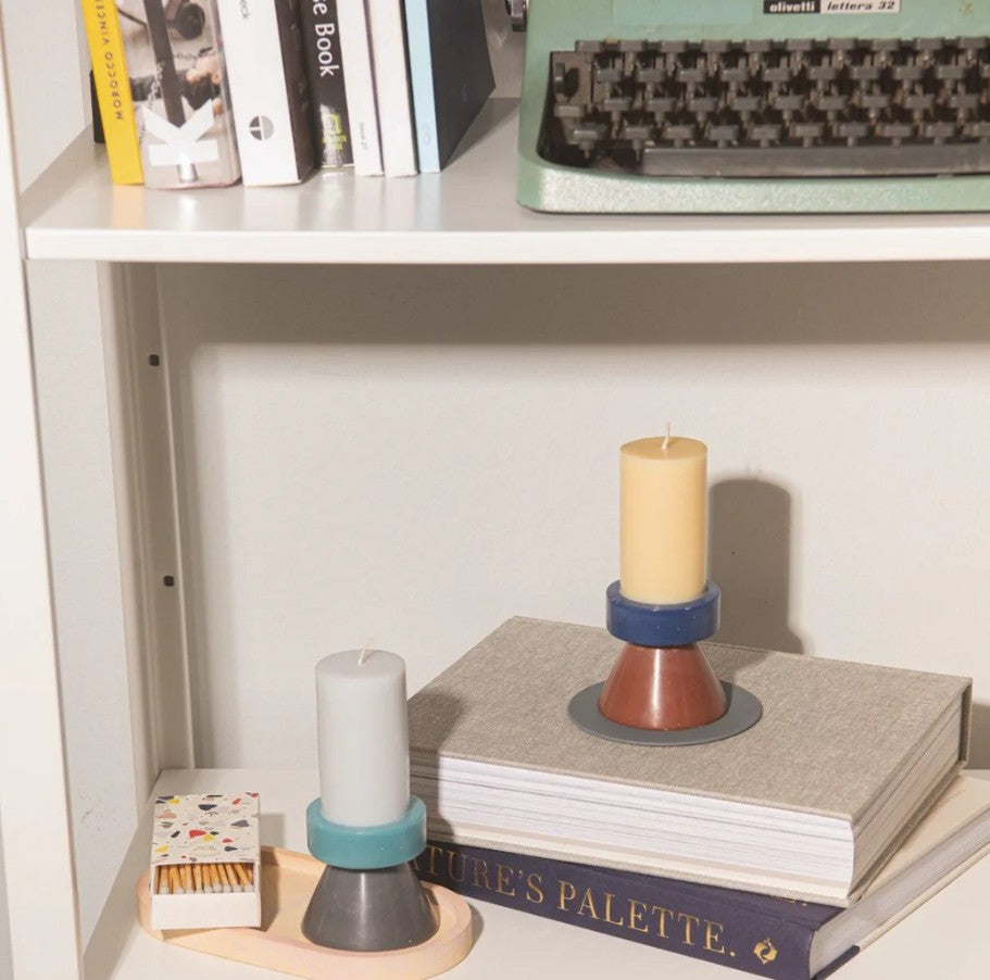 Bougie Stack haute banane/marine/choco