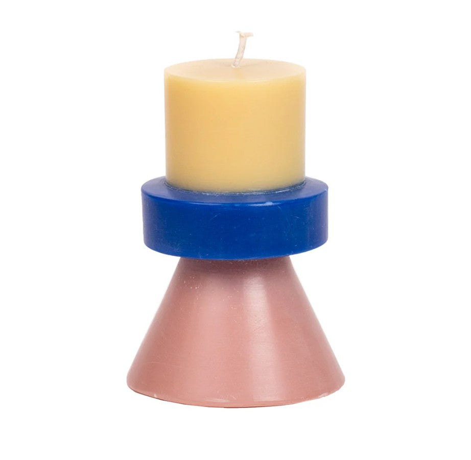 Bougie Stack mini crème/marine/saumon