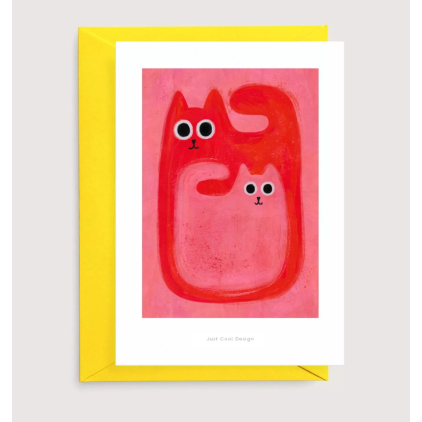 Carte postale avec enveloppe - Deux Chats