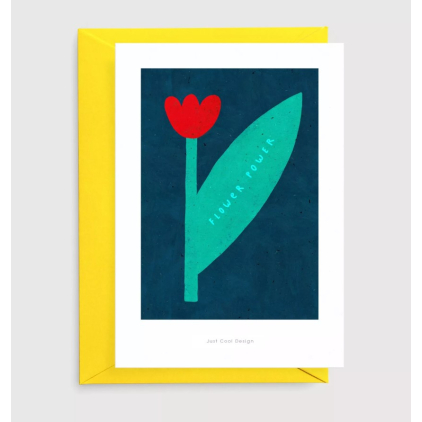 Carte postale avec enveloppe - Flower Power