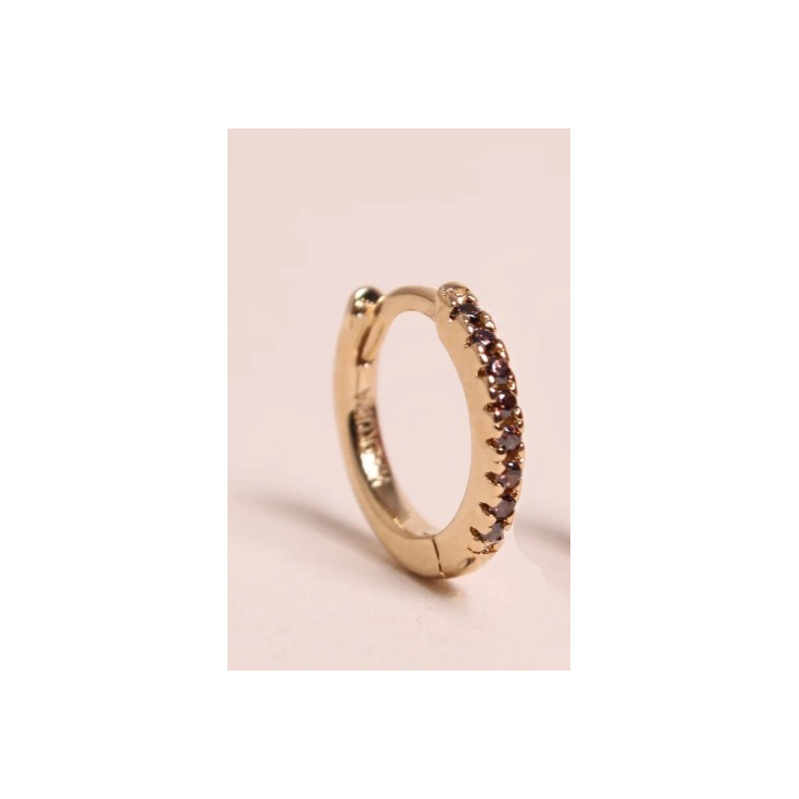 Boucle d'oreille à la pièce - Mini créole - Brillante - Chocolat