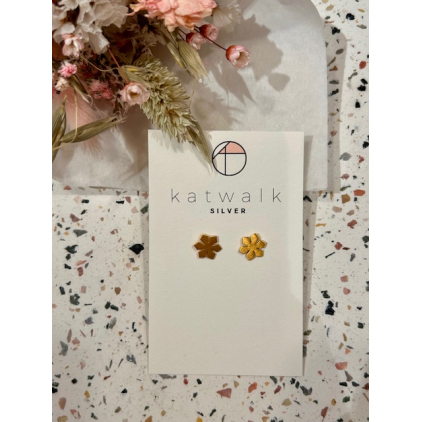 Boucles d'oreilles - or - flocons