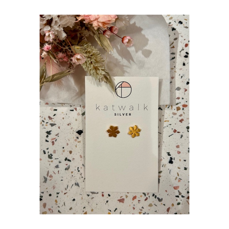 Boucles d'oreilles - or - flocons