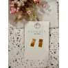 Boucles d'oreilles asymétriques - or - rectangle et rond