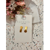 Boucles d'oreilles asymétriques - or - rectangle et rond