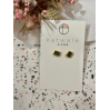 Boucles d'oreilles - or - rectangle pierre verte