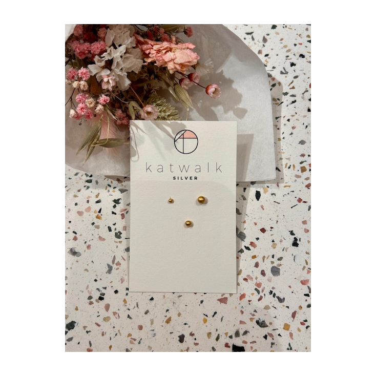 Boucles d'oreilles trio - or - boules