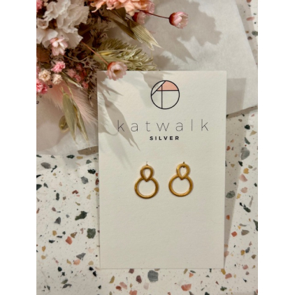 Boucles d'oreilles - or - goutte creuse et cercle