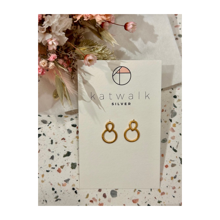 Boucles d'oreilles - or - goutte creuse et cercle