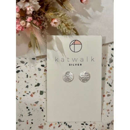 Boucles d'oreilles - argent - rond moyen martelé
