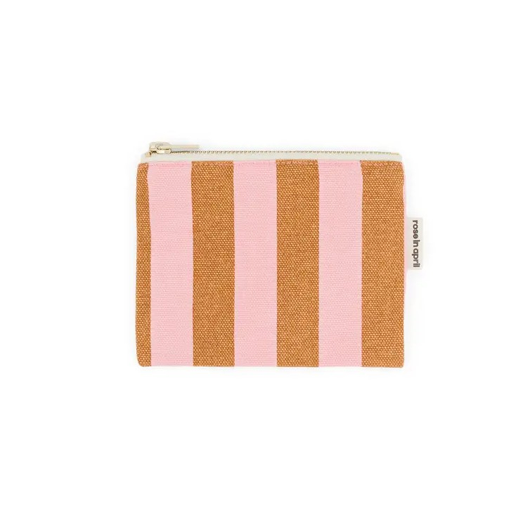 Porte-monnaie Marie rayures - Caramel / strawberry