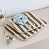 Pochette d'ordinateur Octave 13"/14" - Rayures - Olive / greige