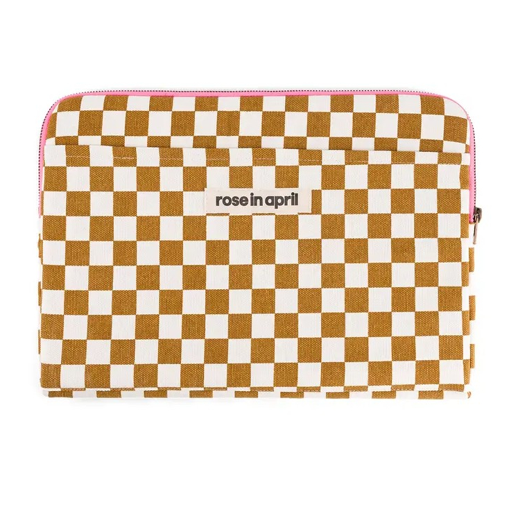 Pochette d'ordinateur Octave 13"/14" - Damier - Caramel