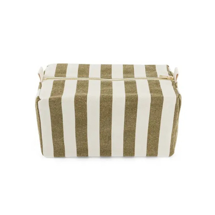 Trousse de toilette Vic - Rayures - Olive / greige