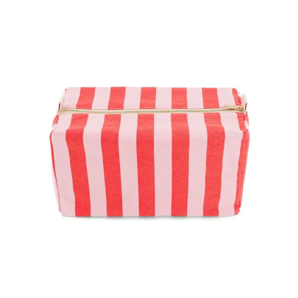 Trousse de toilette Vic - Rayures - Tomato / candy pink
