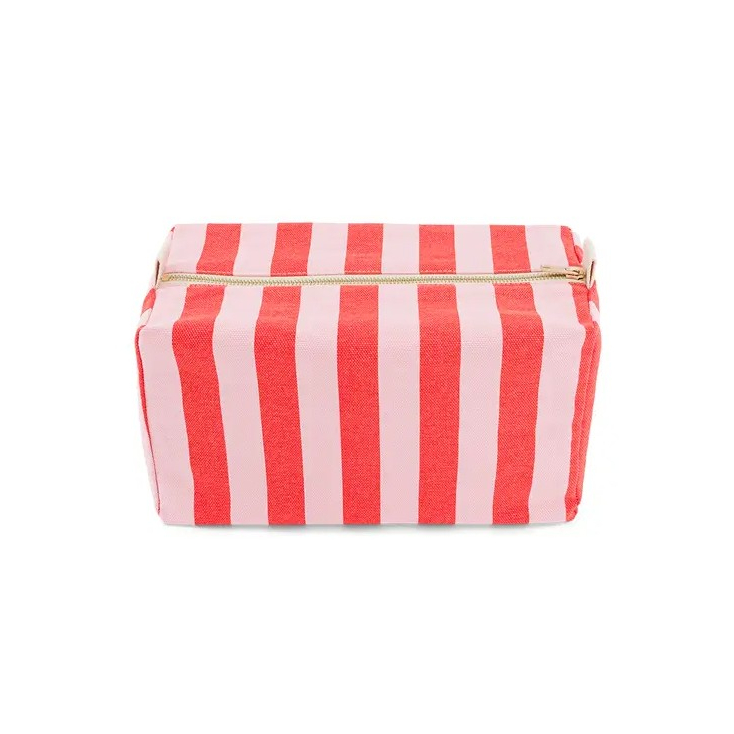 Trousse de toilette Vic - Rayures - Tomato / candy pink