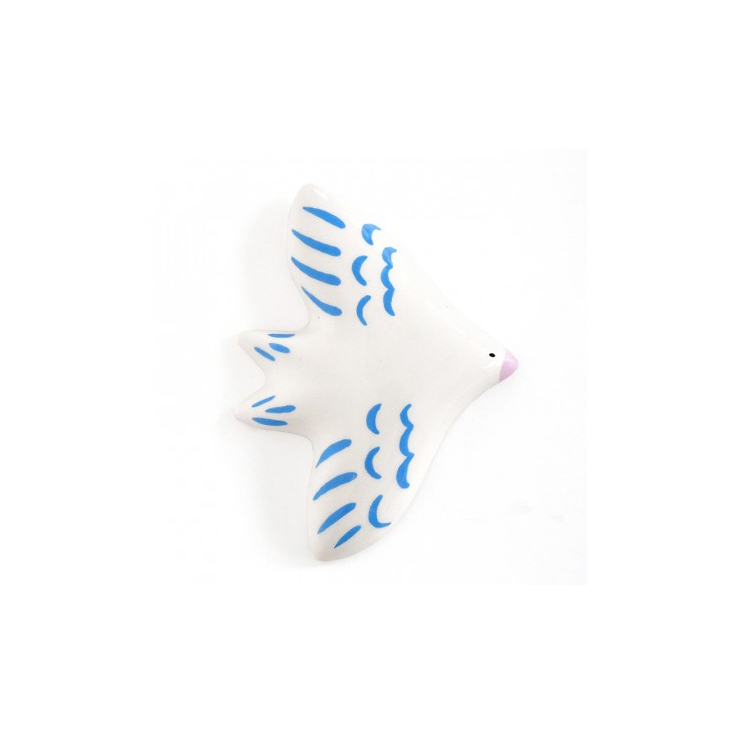 Oiseau mural - Bleu et blanc