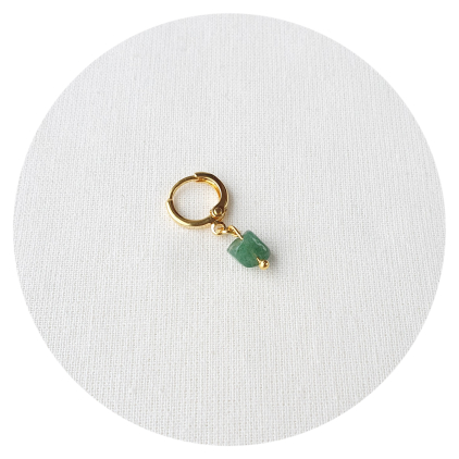 Boucle d'oreille à la pièce - Aventurine