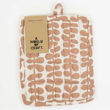 Manique - Carré -  Foliage - pink/offwhite
