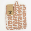 Manique - Carré -  Foliage - pink/offwhite