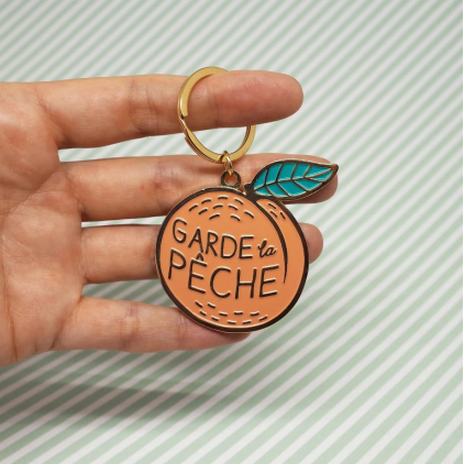 Porte-clés émaillé - Garde la pêche