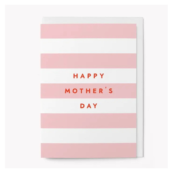 Carte avec enveloppe - Happy mother's day - rayé