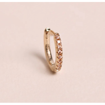 Boucle d'oreille à la pièce - Mini créole - Brillante - Champagne