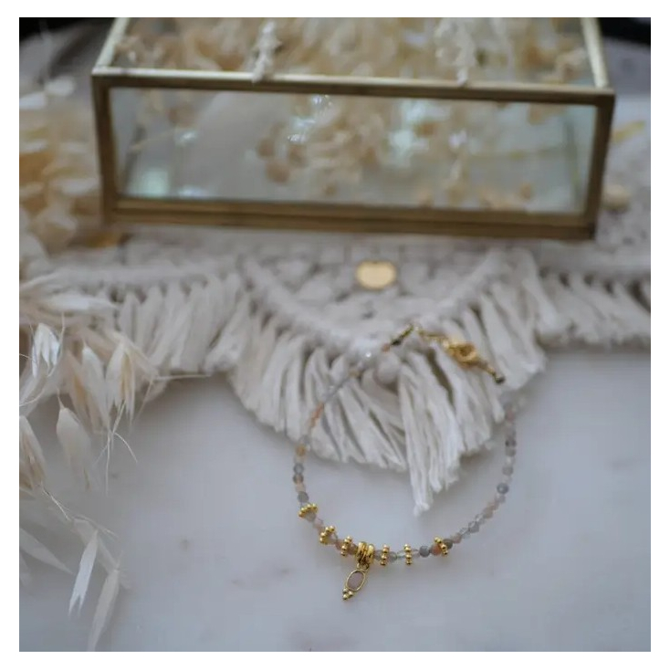 Bracelet - Bhadra - pierre de lune orange