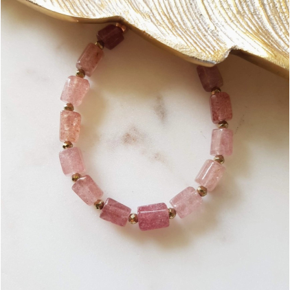 Bracelet - Louane - quartz fraise