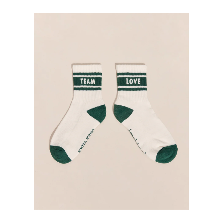 Chaussettes - Love team - crème