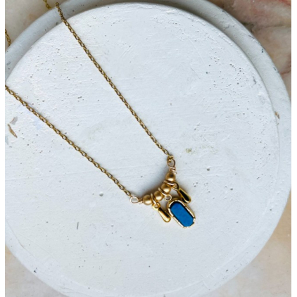 Collier - Anémone - Bleu