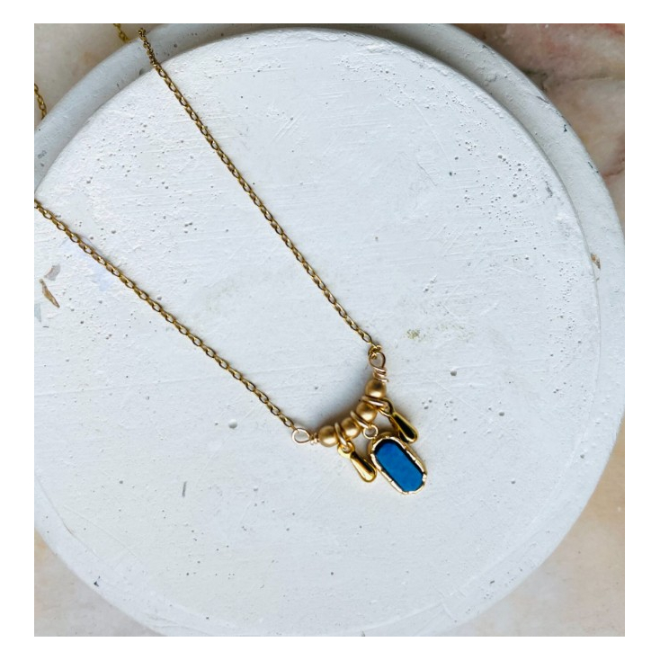 Collier - Anémone - Bleu