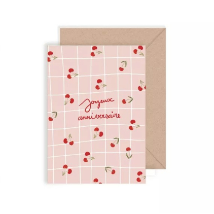 Carte double avec enveloppe - Joyeux anniversaire - Belle de mal