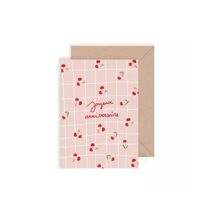 Carte double avec enveloppe - Joyeux anniversaire - Belle de mal