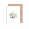 Carte double avec enveloppe - Hello - Petit jardin fleuri