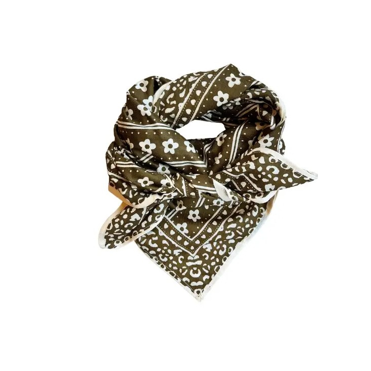 Foulard léopard - Flower green
