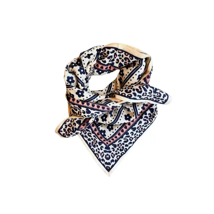 Foulard léopard - Flower pink