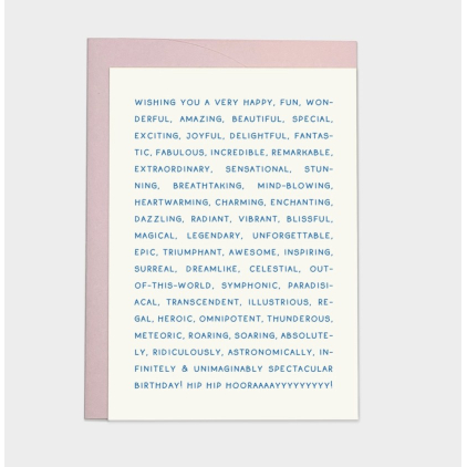 Kaart blanche - carte postale - Birthday adjectives