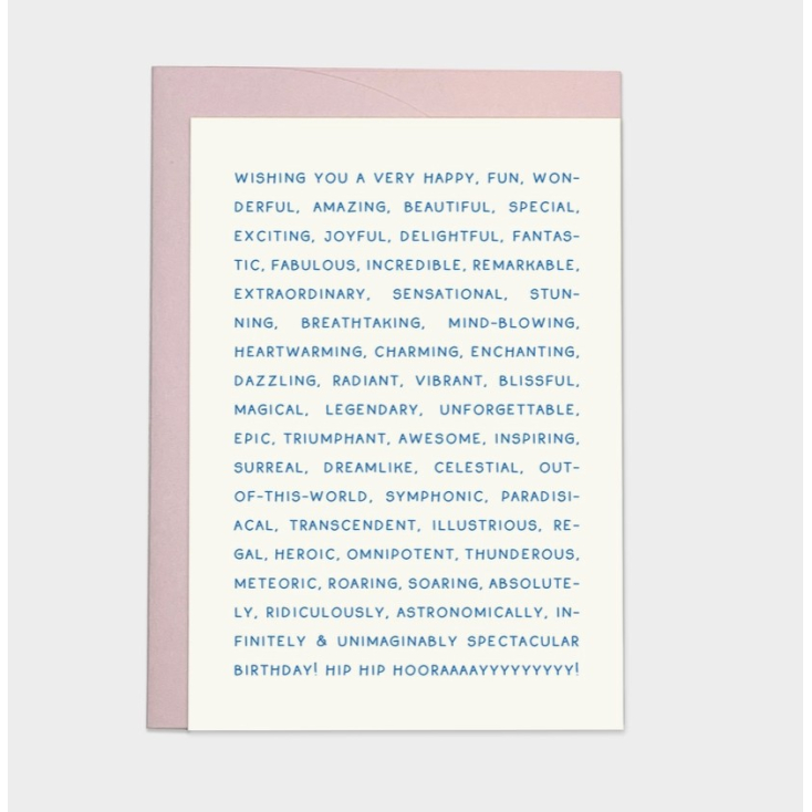 Kaart blanche - carte postale - Birthday adjectives
