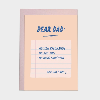 Kaart blanche - carte postale - Dear dad