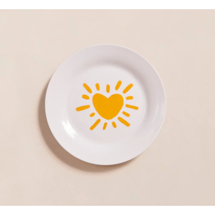Assiette - Coeur solaire - Jaune