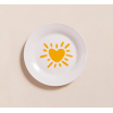 Assiette - Coeur solaire - Jaune