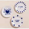 Assiette - Coeur solaire - Bleu