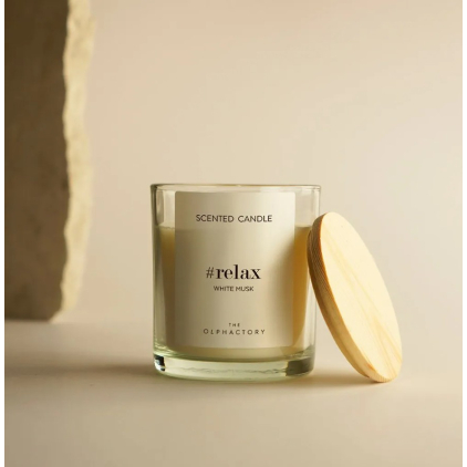 Bougie en verre 200g - Relax - White Musk